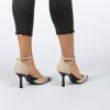 Immagine di MISS GLOBO - Décolleté beige con punta nera PIANTA LARGA e soletta interna in Vera Pelle tacco 8,5cm