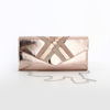 Immagine di MISS GLOBO - Pochette rose gold effetto metallizzato con fasce incrociate su patta