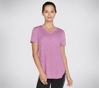 Immagine di SKECHERS GO WALK Wear - Tshirt manica corta viola con scollo a V e logo laterale