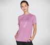 Immagine di SKECHERS GO WALK Wear - Tshirt a maniche corte viola con dettaglio logo Skechers in avanti