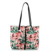 Immagine di DAVID JONES - Borsa shopping rosa fantasia foglie e fiori con pochette interna estraibile