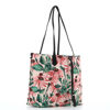 Immagine di DAVID JONES - Borsa shopping rosa fantasia foglie e fiori con pochette interna estraibile