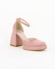 Immagine di MISS GLOBO - Décolleté platform rosa in raso con sottopiede in VERA PELLE e tacco quadrato 9CM, MADE IN ITALY