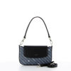 Immagine di DAVID JONES - Borsa a mano blue jeans con patta nera e tracolla removibile