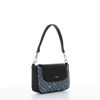 Immagine di DAVID JONES - Borsa a mano blue jeans con patta nera e tracolla removibile