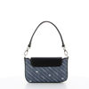 Immagine di DAVID JONES - Borsa a mano blue jeans con patta nera e tracolla removibile