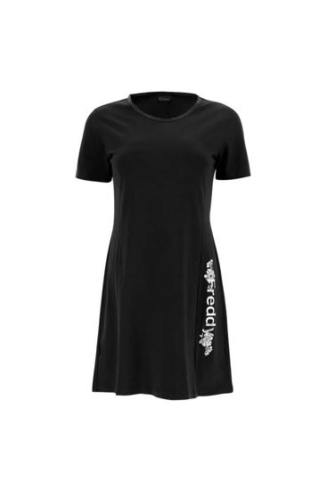Immagine di FREDDY - Abito nero skater regular fit con stampa floreale sul fianco