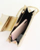 Immagine di ANNES NICOLE - Pochette platino effetto laminato con fascia e pattina glitterate, MADE IN ITALY