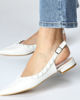 Immagine di ZOE- BALLERINA BIANCA SLINGBACK CON BORCHIE IN TINTA