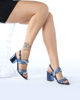 Immagine di DIVAS - Sandalo gioiello blu con fasce incrociate di strass, tacco con inserto in metallo 7cm