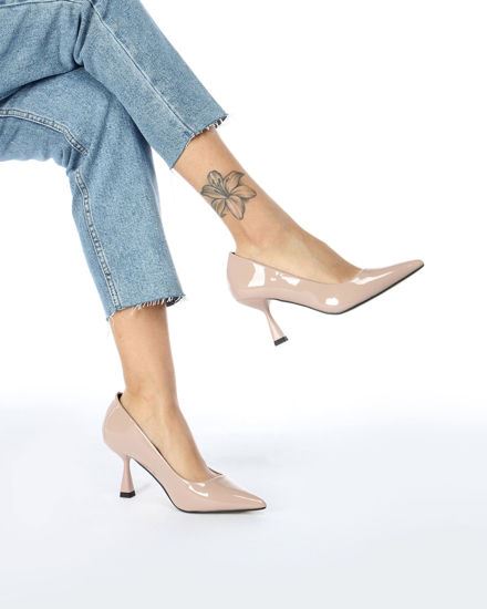 Immagine di MISS GLOBO - Décolleté nude con sottopiede in VERA PELLE, tacco a rocchetto 8CM