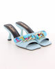 Immagine di MISS GLOBO - Sabot mules blu connastro tacco 7,5cm