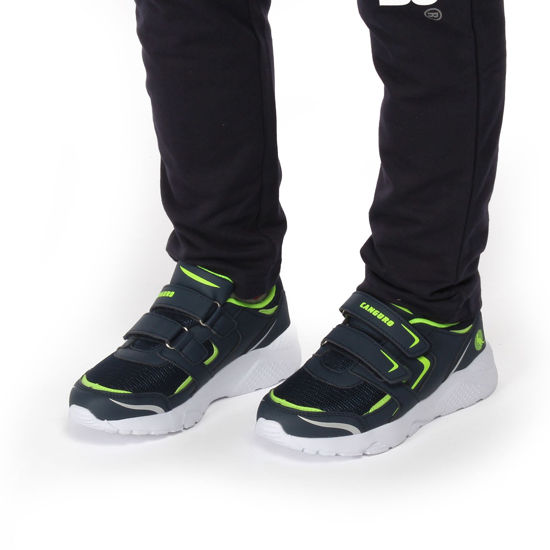 Immagine di CANGURO - Sneakers blu con strappi e dettagli fluo