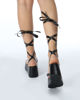 Immagine di MISS GLOBO - Sandalo infradito nero lace-up con fondo alto 7CM