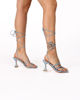 Immagine di MISS GLOBO - Sandalo celeste infradito lace-up con punta quadrata, tacco 8CM