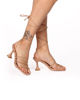 Immagine di MISS GLOBO - Sandalo nude infradito lace-up con punta quadrata, tacco 8CM