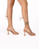 Immagine di MISS GLOBO - Sandalo nude infradito lace-up con punta quadrata, tacco 8CM