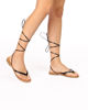 Immagine di MISS GLOBO - Sandalo infradito nero lace-up con sottopiede in cuoio rivestito, MADE IN ITALY