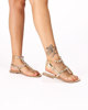 Immagine di MISS GLOBO - Sandalo gioiello infradito oro con sottopiede in cuoio rigenerato