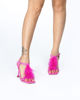 Immagine di SOPRANI COUTURE - Sandalo fucsia con sottopiede in VERA PELLE e dettaglio piume, tacco 10CM
