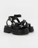 Immagine di MISS GLOBO - Sandalo nero platform con tre fibbie, tacco 5,5CM