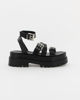 Immagine di MISS GLOBO - Sandalo nero platform con tre fibbie, tacco 5,5CM