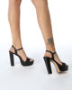 Immagine di MISS GLOBO - Sandalo nero tacco 13,5cm con sottopiede in vera pelle- MADE IN ITALY