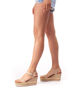 Immagine di MISS GLOBO -SANDALO BEIGE CON ZEPPA DECORATA E CINTURINO ALLA CAVIGLIA, TACCO 9CM