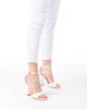 Immagine di MISS GLOBO - Sandali bianchi con punta quadrata e tacco con dettagli oro,  tacco 10 cm