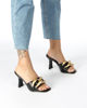 Immagine di MISS GLOBO - Sabot mules nere con catena sulla fascia, tacco 9 cm
