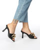 Immagine di MISS GLOBO - Sabot mules nere con catena sulla fascia, tacco 9 cm