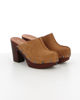 Immagine di MISS GLOBO- Sabot mules tabacco in VERA PELLE, tacco 9 cm