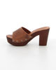 Immagine di MISS GLOBO- Sabot mules tabacco in VERA PELLE, tacco 9 cm