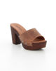 Immagine di MISS GLOBO- Sabot mules tabacco in VERA PELLE, tacco 9 cm