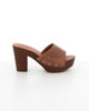 Immagine di MISS GLOBO- Sabot mules tabacco in VERA PELLE, tacco 9 cm