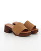 Immagine di MISS GLOBO- Sabot mules tabacco in VERA PELLE, tacco 4,6