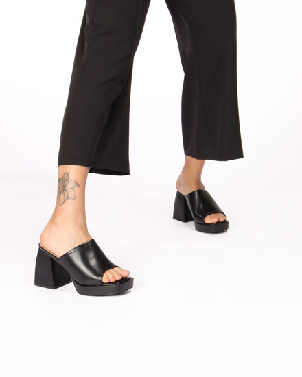 Immagine di MY JEWELS - Sabot mules nero, tacco largo 9 cm