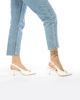 Immagine di MY JEWELS - Decollètè slingback bianche a punta con applicazione catena, tacco 5,5 CM