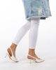 Immagine di MY JEWELS - Decollètè slingback bianche a punta con applicazione catena, tacco 5,5 CM