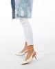 Immagine di MY JEWELS - Decollètè slingback bianche a punta con applicazione catena, tacco 5,5 CM