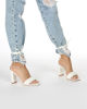 Immagine di ZOE - Sandalo bianco lace-up con punta quadrata fascia intrecciata, tacco 9 cm