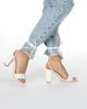 Immagine di ZOE - Sandalo bianco lace-up con punta quadrata fascia intrecciata, tacco 9 cm