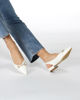 Immagine di ZOE - Ballerine slingback bianche con applicazione dorata