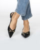 Immagine di ZOE - Ballerine slingback nere con applicazione dorata