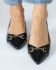 Immagine di ZOE - Ballerine slingback nere con applicazione dorata