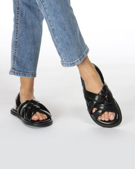 Immagine di ZOE - Sandalo nero slingback con fasce imbottite