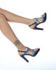 Immagine di DIVAS - Sandalo gioiello blu con fasce di strass tacco 11,5 cm