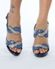 Immagine di DIVAS - Sandalo gioiello blu con fasce di strass tacco 11,5 cm