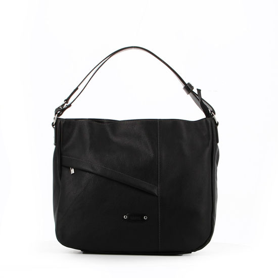 Immagine di DIVAS -BORSA NERA IN VERA PELLE CON TASCA ZIP FRONTALE