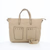 Immagine di CARRERA - BORSA DUE MANICI BEIGE CON TASCHE FRONTALI E TRACOLLA REMOVIBILE